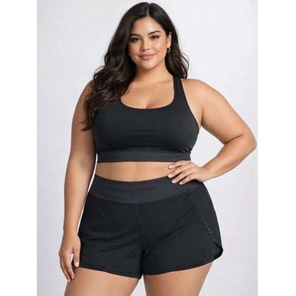 Athleta Run With It Shorts Sz 3X Black Womens NWT 3.5